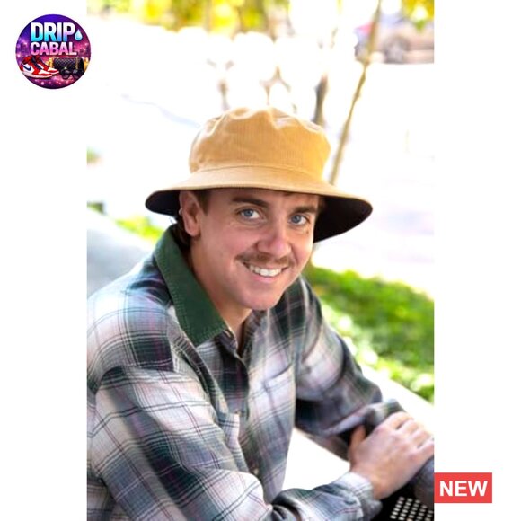 Corduroy Bucket Hat, Lightweight Packable Vintage Streetwear